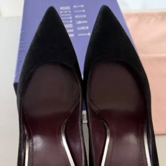 STUART WEITZMAN NOUVEAU BLACK SUEDE 100 MM PUMPS SIZE 6 M - NEW TAGS